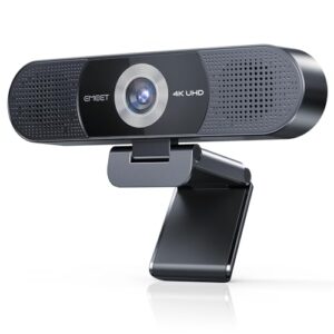 EMEET 3-in-1 4K Webcam with Microphone and Speaker, C980 PRO 60°-98° Wide Angle Webcam w/ 4 Noise Cancel Mics, 2 Speakers, Fixed Focus, Magnetic Privacy Cover, Great for Group and Personal Video Calls