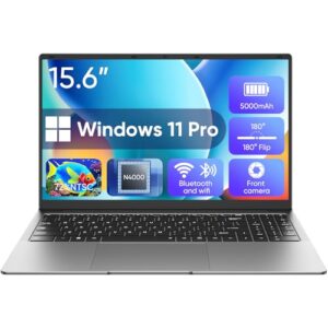 EYY 15.6 inch Windows 11 Pro Laptop,8GB RAM 256GB SSD,Intel Celeron N4000(up to 2.6GHz), 100% sRGB Screen丨FHD 1920 x 1080丨MS Office 2024丨WiFi丨BT4丨2xUSB丨5000mAh Battery