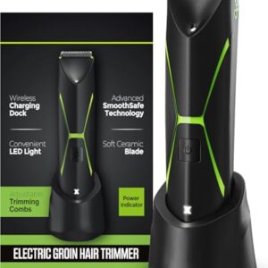 Electric Body Hair Trimmer for Men: Manscape Ball Trimmer Waterproof Pubic Hair Groomer Cordless Rechargeable Groin Shaver Replaceable Blade Clipper Wet/Dry Hygiene Razor Portable Body Grooming Travel