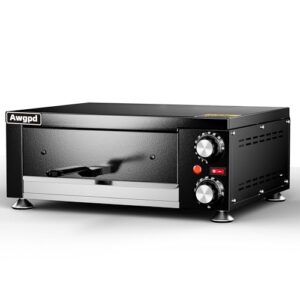 Electric Pizza Oven Indoor Countertop Pizza Oven Commercial Pizza Maker Machine for Home with Timer Stainless Steel Pizza Cooker, Suitable for Both Commercial and Home Use (Black1)