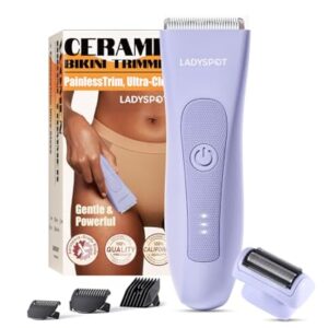 Electric Razors for Women, Bikini Trimmer Dual Head LADYSPOT™ Pubic Hair Trimmer Foil Shaver, Wet/Dry Body Hair Trimmer with 3 Gurad, No Nick, No Cut, No Razor Burn, 20 Days Shaving