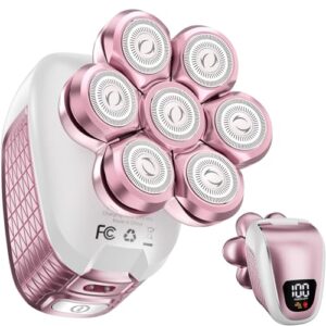 Electric Razors for Women Legs: 5-in-1 Rechargeable Body Shaver – Waterproof Wet Dry Hair Remover – Trimmer for Lady Face Underarms Public Use