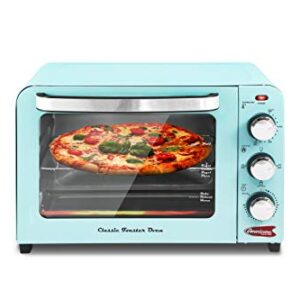 Elite Gourmet Americana ERO-2600XBL Vintage Diner 50’s Retro Countertop Toaster Oven, 1300W, Bake, Broil, Toast, with Temperature Control & Adjustable 60-Minute Timer, Fits 12” Pizza, 6 Slice,