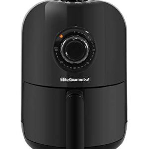 Elite Gourmet EAF1121 Personal 1.1 Qt. Compact Space Saving Electric Hot Air Fryer Oil-Less Healthy Cooker, Timer & Temperature Controls, 1000W