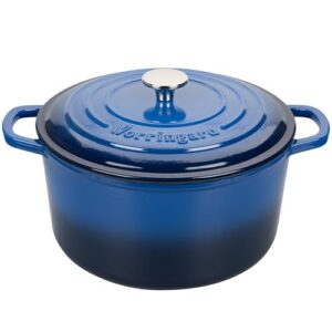 Enameled Cast Iron Dutch Oven Pot with Lid, for Sourdough Bread Baking, Round Dutch Ovens, 6 Quart, Blue