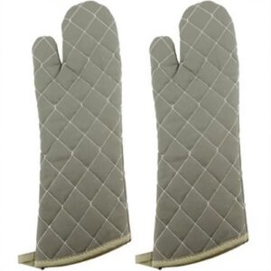 Extra Long 23 Inch Heat Resistant Oven Gloves New Cotton Oven Mitts Kitchen Gloves High Temperature Cooking Tool BBQ Gloves (23″ Green, 23 Inch)