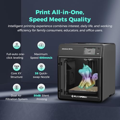 FLASHFORGE AD5M Pro 3D Printer 600mm/s High Speed & Precision, Full-Auto Calibration with 0.4&0.6mm Nozzle Bundle, CoreXY Structure & Auxiliary Chamber Cooling, ≤50 dB Quite Printing Camera Printers - Image 3
