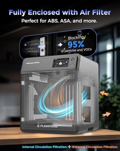 FLASHFORGE AD5M Pro 3D Printer, CoreXY 600 mm/s Printing Speed, 0.4 & 0.6mm 3s Quick-Swap 280°C Nozzles, 1-Click Auto Leveling, Fully Enclosed, 220×220×220mm Build Volume - Image 6