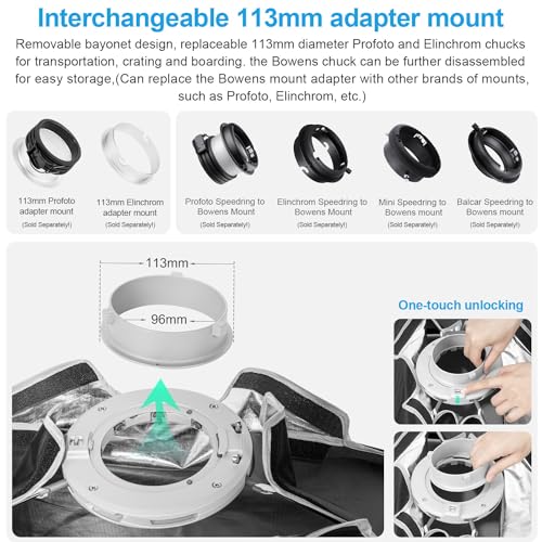 FOMITO 24"x35"/60x90cm Rectangular Softbox, Quick Release Bowens Mount Softbox with Honeycomb Grid, Light Diffusers, Bag for Godox SL-60W SL60IID SL150R SL300R Aputure 120d etc - Image 4