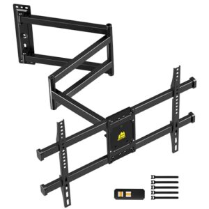 FORGING MOUNT Long Arm TV Wall Mount for Most 37-75 Inch Flat Curved TVs, 33 Inch Long Extension TV Mount 3 Folding Arms Full Motion Articulating Wall Mount TVs Bracket Max VESA 600x400mm up to 88lbs