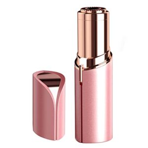 Facial Hair Removal for Women Painless Hair Remover, Waterproof Shaver Razor Hair Remover with LED Light for Face Bikini Peach Fuzz Upper Mustache Lip Chin (Rose Gold)