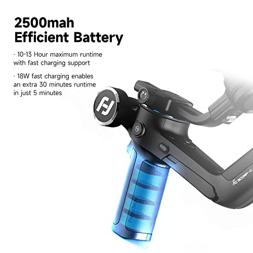 FeiyuTech SCORP-C Camera Gimbal Stabilizer, Max 5.5lbs Payload, 3-Axis Handheld Gimble Stabilizer for DSLR and Mirrorless Camera, Fits for Sony, Lumix, Nikon, Canon, Fujifilm, Cable Control - Image 7