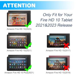 Fire HD 10 Tablet Case for Kids, (13th/11th Generation,2023/2021 Release), Ubearkk Rotating 360 Kickstand Lightweight Shockproof Protective Case Cover Blue