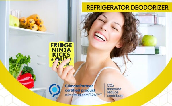 Fridge Ninja Compact Fridge Deodorizer (2 Pack) - More Effective Than Baking Soda - Compact Size Refrigerator Deodorizer Made of Activated Carbon - Image 3