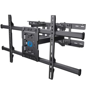 Full Motion TV Wall Mount Articulating Arms Swivel Tilt Rotation for Most 37-75 Inch OLED, LCD, LED Flat Curved TVs, Extension to 24 inch Wood Stud up to 132lbs Max VESA 600x400mm by Pipishell