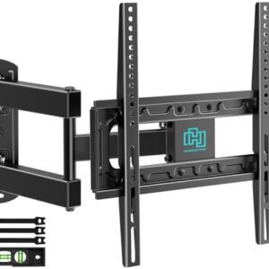 Full MotionTV Wall Mount for 26-60 inch Flat/Curved TVs up to 88 lbs, Heavy Duty Swivel TV Mount with Single Stud Design,Smooth Extension,Max VESA 400x400mm,HC3402