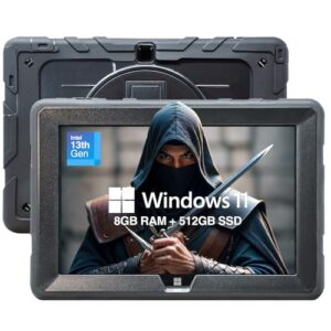 Fusion5 10.1″ Windows 11 Full HD Rugged Tablet PC – Intel 13th Gen – FWIN232 PRO N5 Ultra Slim Windows Tablet Computer – 8GB RAM, 512GB SSD, 10 Inch, 5G WiFi, HD Webcam, Micro HDMI, Expandable Storage