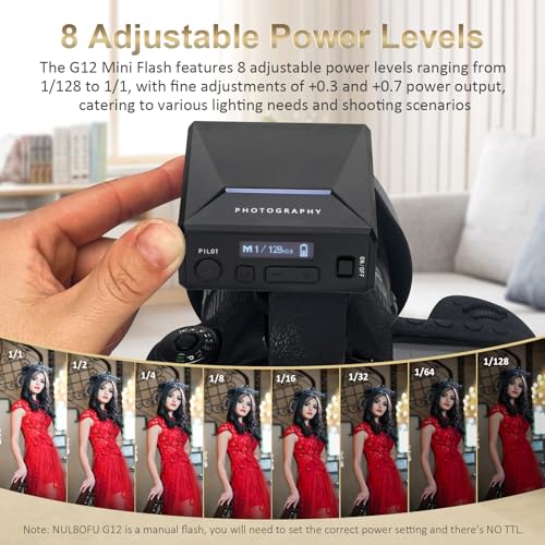 G12 Mini Camera Flash Speedlite, GN12 5600K,USB-C Charging Built-in 1200mAh Battery Compatible for Canon/Sony/Fujifilm/Nikon/Panasonic/Olympus,Speedlight Photography for Cameras with Single-Contact - Image 4