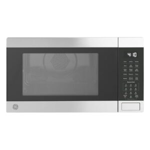 GE GCST10A1WSS 4-in-1 Microwave Oven, 1,050 Watts Air Fryer, Broiler & Convection Mode, Child-Lock Technology, Kitchen Essentials for The Countertop or Dorm Room, 1.0 Cu. Ft, Stainless Steel