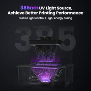 GK3 Pro Resin 3D Printer 16K 9.6-Inch High-Transmittance Screen with 385 COB Light Source Smart Auto-Detected Heating System & Auto Feeding System App Control 211 x 118 x H240mm Build Volume