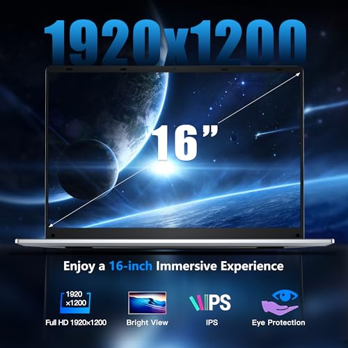 Gaming Laptop, 16 Inch Laptop Computer with Windows 11 Pro, Intel 12th Gen N150 Processor(up to 3.6GHz), 16GB RAM 1TB SSD, Backlit Keyboard, FHD 1920 * 1200, Bluetooth. - Image 4