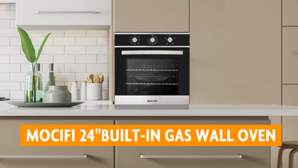 Gas Wall Oven 24 Inch CSA Certified,2.3 Cu.ft. Single, Natural Gas, Bake Broil Rotisserie, Mechanical Controls, Built-in Timer, Convection Fan in Stainless Steel - Image 8