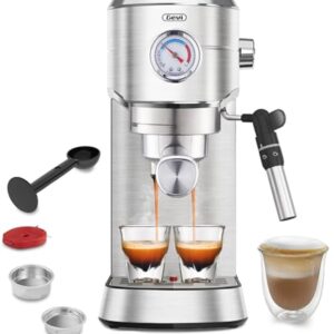 Gevi Espresso Expresso Machine 20 Bar with Auto Milk Frother, Professional Espresso Maker with Steam Wand, Compact Stainless Steel Cappuccino & Latte Machine, Gift for Coffee Lover, Home Baristas