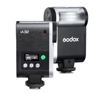 Godox IA32 Mini Camare Flash,Speedlite GN15 with 8 Levels Flash Power 1/128-1/1,S1/S2 Optical Control for Fuji,for Canon,for Nikon,for Sony, for Olympus