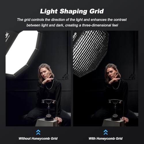 Godox SB-UE Octagon Softbox 47"/120cm Umbrella Softbox Reflector with Honeycomb Grid for Speedlight Flash (Bowens Mount) - Image 5