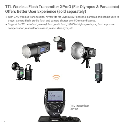 Godox V350O TTL Flash for Olympus Panasonic GN36 1/8000s HSS Camera Flash w/ 2000mAH Battery 500 Times Full Power Flash 0.1s-1.7s Recycle Time for Olympus Panasonic Camera (V350-O) - Image 5
