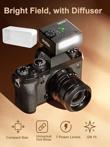 Godox iM30 with Diffuser Godox Mini Flash - Camera Flash GN 15, 7 Power Levels, Manual Flash for Canon/Sony zv1/Sony zve10 /Ricoh gr3/Nikon/Fuji f1-230 Full-Power Flashes/6500Kยฑ200K/3.6S Recycle - Image 4