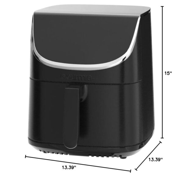 Gourmia Air Fryer Oven Digital Display 7 Quart Large AirFryer Cooker 12 Touch Cooking Presets, XL Air Fryer Basket 1700w Power Multifunction GAF716 Black and Stainless Steel Accents FRY FORCE 360° - Image 3