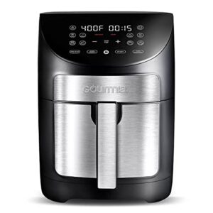 Gourmia GAF798 Digital Air Fryer – No Oil Healthy Frying – 10 One-Touch Cooking Functions – Guided Cooking Prompts – Easy Clean-Up – 7-Quart Basket – Recipe Book Included