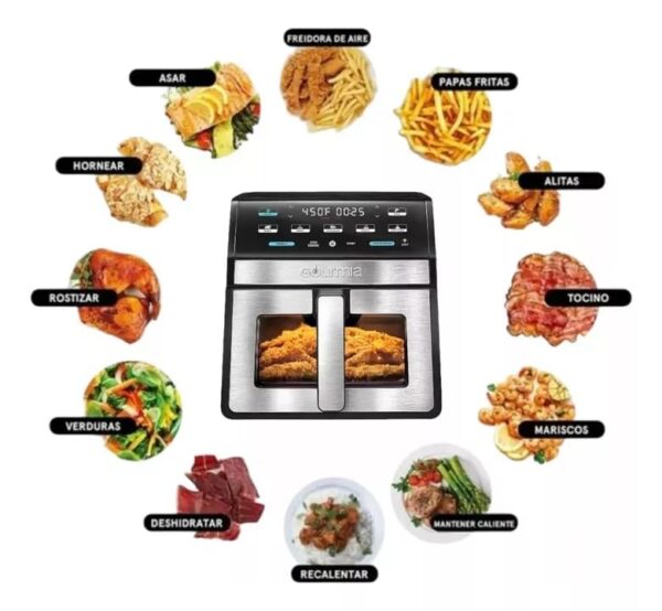 Gourmia GOURMIA Digital Air Fryer, 7.5 Liter with Window and Light, Mod. GAF858 - Image 7