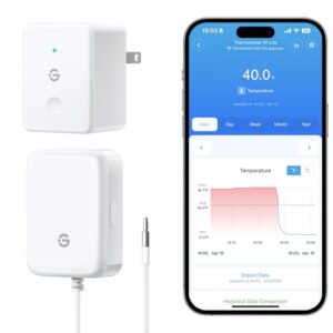 GoveeLife WiFi Refrigerator Thermometer with Alarm, Wireless Digital Freezer Temperature Gauge with App Control, 2 Years Free Data Export, for Home Kitchen Fridge Hot Tub