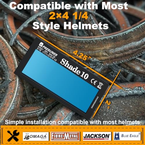 HD Shade 10 2x4 1/4 Auto Darkening Welding Lens, Ture Color Technology 2x4 Welding Lens, Welding Lens Auto Darkening Replacement for a Sugar Scoop Welding Hood or Pancake Welding Hood - Image 3