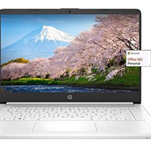 HP 14″ Thin Light Laptop, Intel Dual-Core N4020, 8GB RAM, 128GB Storage(64GB eMMC+64GB Micro SD), 1Yr Office, Win 11 Bundle w/GaPi Mousepad (White)