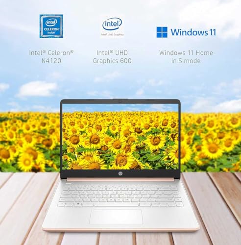 HP 14in Schools and Business Laptop, Intel Quad-Core N4120 CPU, 8GB RAM, 64GB eMMC, 256GB Micro SD, 1-Y Office 365, Webcam, HDMI, WiFi, Win 11 S(Rose Gold), HP 14in - Image 4