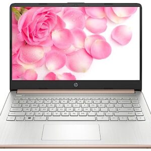HP 14in Schools and Business Laptop, Intel Quad-Core N4120 CPU, 8GB RAM, 64GB eMMC, 256GB Micro SD, 1-Y Office 365, Webcam, HDMI, WiFi, Win 11 S(Rose Gold), HP 14in