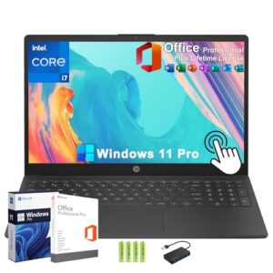 HP 15 15.6″ HD Touchscreen Business Laptop [Windows 11 Pro], 64GB RAM, 2TB SSD, Intel 13th Gen 10-core i7-1355U (Up to 5.0Ghz), Free MS Office, Numeric keypad, Wi-Fi 6, BT 5.3, w/Hub+Battery