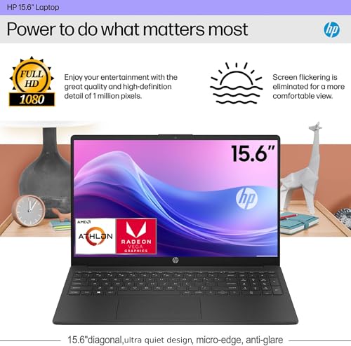HP 15.6" FHD Laptop Computer Student and Business • The New Version for Everyday Use • AMD Dual-Core Silver CPU • 8GB RAM • 256GB PCIe • Type-C • RJ-45 • 1Yr Office 365 • Windows 11 Pro - Image 3