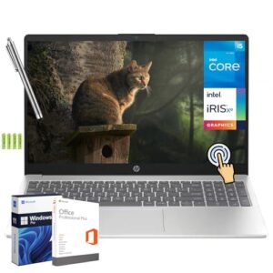 HP 15.6″ LED Touchscreen Business Laptop, 12th Gen Intel 10-Core i5-1235U (Up to 4.4 GHz), 16GB RAM, 1TB PCIe SSD, Free Microsoft Office, Numeric Keypad, Wi-Fi 6E, Windows 11 Pro, Stylus Pen+Battery