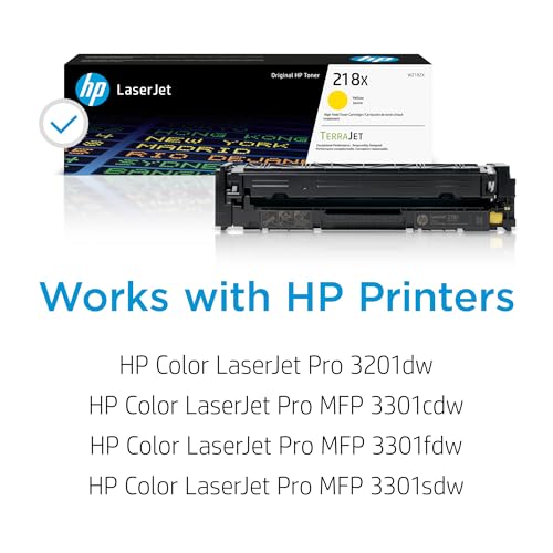 HP 218X Yellow High-Yield Toner Cartridge | Works with Color Laserjet Pro 3201, MFP 3301 Series | W2182X - Image 3