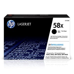 HP 58X Black High-yield Toner Cartridge | Works with HP LaserJet Enterprise M406dn, Enterprise MFP M430f, Pro M404 Series, M428 Series | CF258X