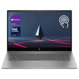 HP Envy Business AI Laptop, 17.3″ FHD Touchscreen, Intel Core Ultra 7 155H, 64GB DDR5 RAM, 2TB SSD, Numeric Keypad, HDMI, Webcam, Backlit Keyboard, Wi-Fi 7, Windows 11 Pro, Silver