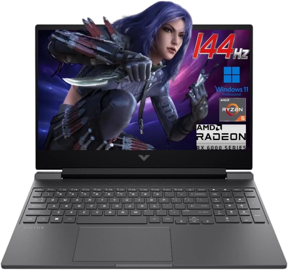 HP Victus 15.6" 144Hz FHD Gaming Laptop,AMD Ryzen 5 7535HS,16GB DDR5 RAM,512GB SSD,AMD Radeon RX 6550M,Beats RTX 2050,Backlit Keyboard,Windows11 Pro, Mica Silver - Image 2