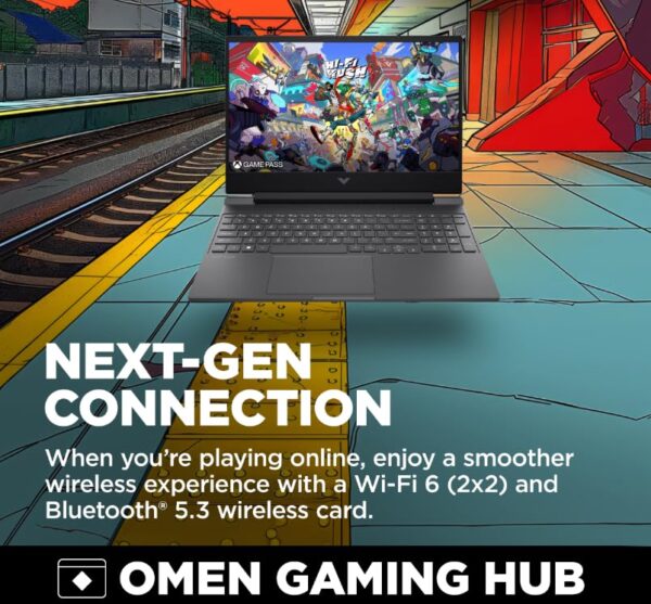 HP Victus 15.6" FHD 144Hz Gaming Laptop, AMD Ryzen 5-7535HS, AMD Radeon RX 6550M (Beats RTX 2050), Backlit Keyboard, Windows 11 Home, w/Cloth (16GB RAM |512GB PCIe SSD) - Image 5