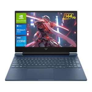 HP Victus 15.6 i5 Gaming Laptop, 15.6″ FHD 1920*1080 144Hz, Intel Core i5-12450H, NVIDIA GeForce RTX 3050, 16GB RAM, 1TB SSD, Backlit KB, Touchpad, SD Card Reader, Webcam, HDMI, Wi-Fi 6, W11 H, Blue