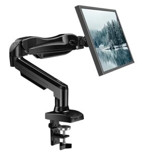 HUANUO Single Monitor Mount, 13 to 32 Inch Gas Monitor Arm, Adjustable Stand, Vesa Mount with Clamp and Grommet Base – Fits 4.4 to 19.8lbs LCD Computer Monitors