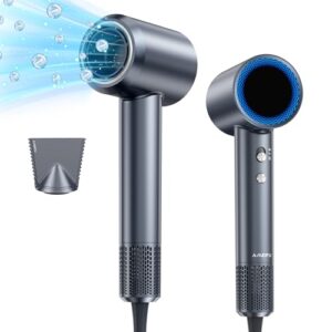 Hair Dryer, 150000 RPM Professional High-Speed Blow Dryer, Negative Ionic Hair Dryer for Fast Drying, Low Noise Thermo-Control HairDryer with Magnetic Nozzle for Home Travel Women Man –